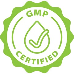 gmp certified green badge rounded outline stamp icon