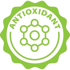 antioxidant green badge rounded outline stamp icon