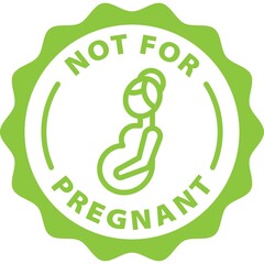 not for pregnant green badge rounded outline stamp icon