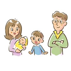Obraz premium 新しい家族が増えた喜び