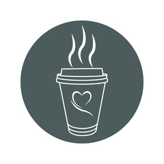 Coffee to go icon, Coffee to go stamp icon, Coffee to go line icon