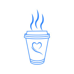 Coffee to go icon, Coffee to go stamp icon, Coffee to go line icon