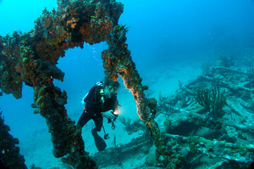 Diving in the Caribbean at the RMS Rhone, beautiful environment with beautiful animals, the ship sank 1867 at Salt Island and 123 people lost there lives, 