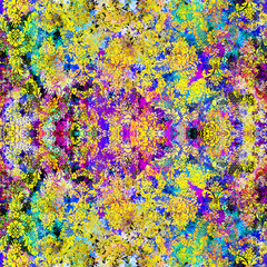 Obraz na płótnie Canvas Geometric Circular damask seamless pattern with grunge texture 
