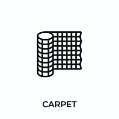 carpet icon vector. carpet sign symbol for modern design. Vector illustration	