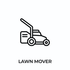 lawn mover icon vector. lawn mover sign symbol for modern design. Vector illustration	