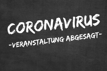 Obraz premium Coronavirus-Veranstaltung abgesagt 