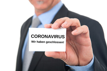 Coronavirus-Wir haben geschlossen!	