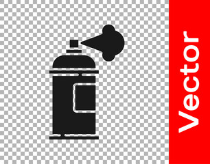 Black Paint spray can icon isolated on transparent background. Vector.