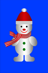 Cheerful snowman character