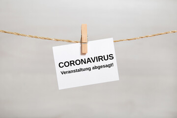 Coronavirus-Veranstaltung abgesagt	
