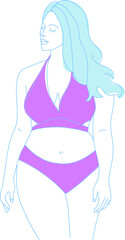 The beauty of the female body. Vector trendy illustrationof woman in swimsuit or lingerie