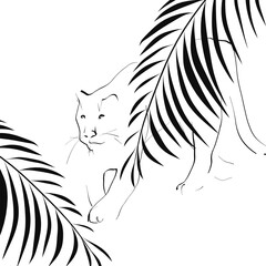 Hand-drawn panther. Vector illustration, sketch