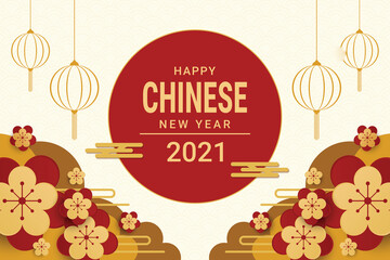 happy chinese new year 2021 banner design . vector illustration
