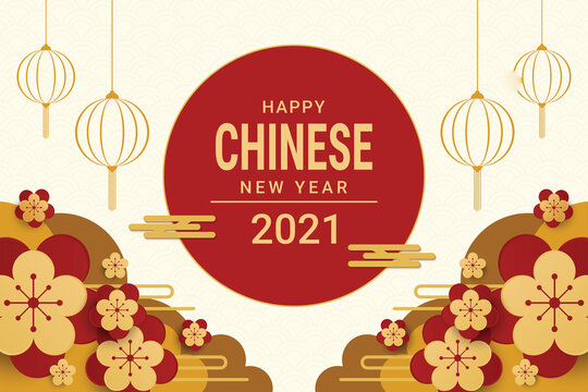 happy chinese new year 2021 banner design . vector illustration