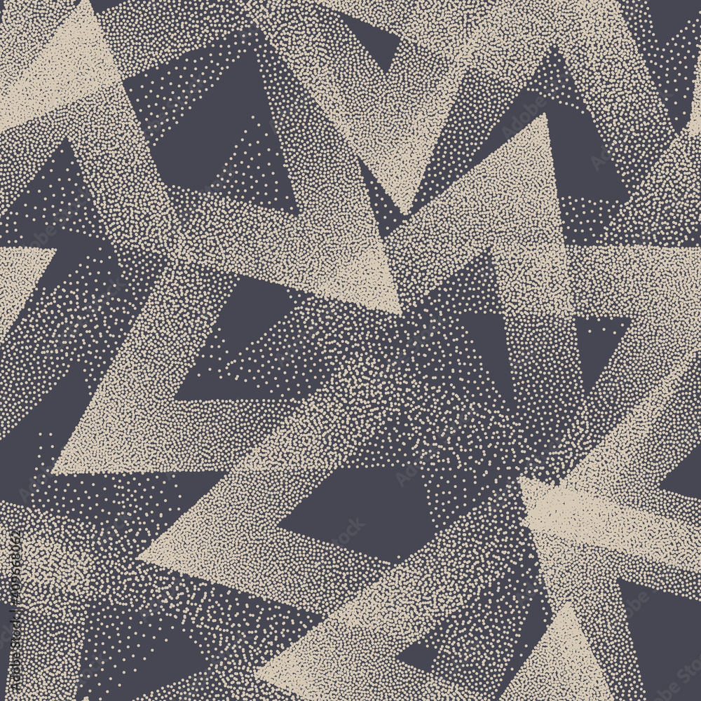 Poster stippled texture trendy seamless pattern vector retro abstract background. handmade tileable geometr