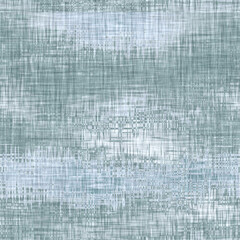 Aegean teal mottled patterned linen texture background. Summer coastal living style home decor fabric effect. Sea green wash grunge distressed blur material. Decorative textile seamless pattern
