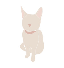 Abstract cat vector, boho cute animal isolated, adorable cat for print, minimalist graphic elements