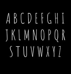 alphabet on blackboard