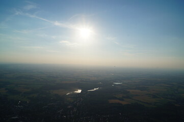 evening landscape that was seen from a balloon