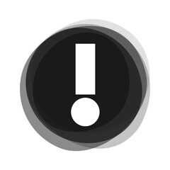  Ausrufezeichen als Warnhinweis auf schwarzem Button