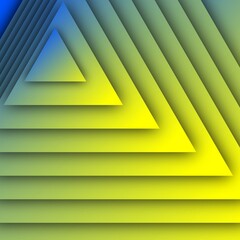 bright blue to vivid yellow colour gradient with hexagonal mosaic pattern and 3D illustration design