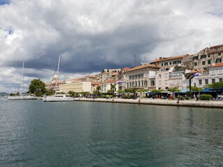 Fototapeta na wymiar bank promenade of sibenik, croatia