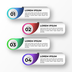 Set of Gradient Infographic Steps