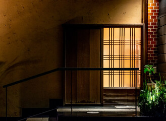 日本建築の玄関　日本料理店　エントランス