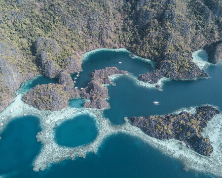Aerial view of blue ocean water