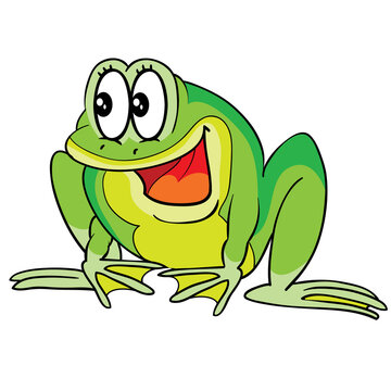 crazy frog character, cartoon illustration, isolated object on white background, vector illustration,