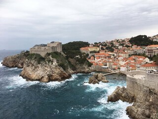 Fototapeta na wymiar Fort Lovrijenac, a stunning and imposing cliff-top fort located just outside Dubrovnik's medieval city walls.