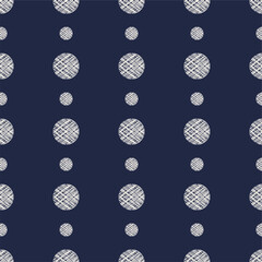 Abstract seamless geometric retro polka dot on black background . Vector pattern