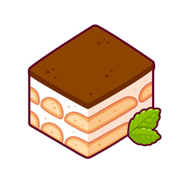 Tiramisu dessert illustration