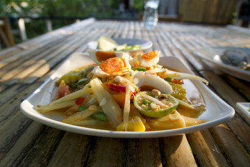 Papaya Salad with Salted Egg