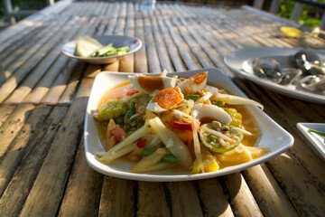 Papaya Salad with Salted Egg
