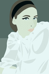 Portrait of a young beautiful woman flirting