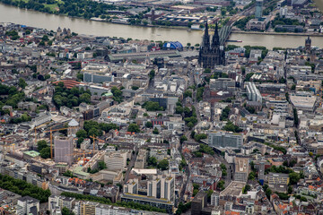 Innenstadt der Stadt Köln am Rhein. Kölner Dom, Hauptbahnhof, 