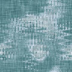 Aegean teal mottle chevron patterned linen texture background. Summer coastal living style home decor fabric effect. Sea green wash grunge striped zig zag material. Decorative textile seamless pattern
