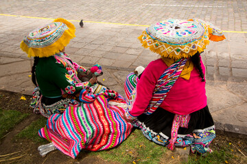 peruvian girls wearing typical  clothes