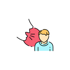 Parent bullying kid color line icon. Human rights. Child abuse. Violence in family.