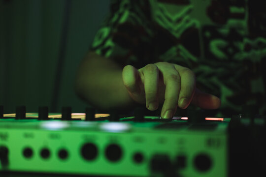 Person using audio controller 