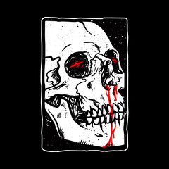 Skull horror die graphic illustration vector art t-shirt design