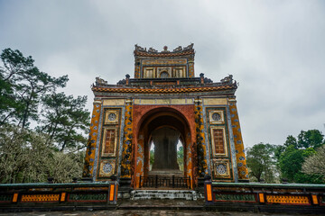 Obraz premium Ancient Tu Duc royal tomb and Gardens Of Tu Duc Emperor near Hue, Vietnam. A Unesco World Heritage Site