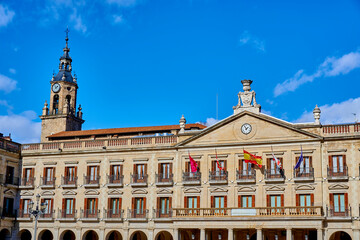Flags Waving Plaza Espa VitoriaGasteiz