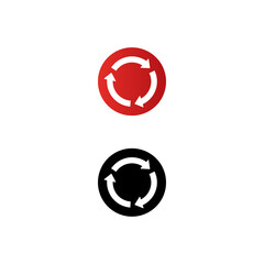 Vector symbol or icon roundabout with red color and black color. vector illustration