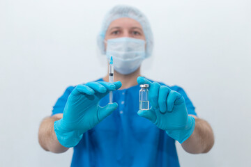 Medical brother with syringe, vaccination