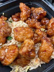 orange chicken with fried rice