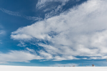 Fototapeta na wymiar Himmel und Wolken im Winter