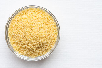 Uncooked French Couscous in a Bowl